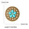 Turquoise Blue Brooches for Women Unisex Tibetan Style Pins Star Rhinestone Office Party Friend Gifts Jewelry Accessories - Image 16