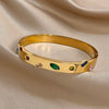 Irregular Colorful Zircon Cuff Bangle for Women Stylish Gold Plated Stainless Steel Smooth Wrist Bracelets Jewelry - Image 4