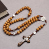 10MM Wood Beads Rosary Cross Necklace For Women Men Christian Virgin Mary Inri Pendant Chain Religion Jewelry - Image 11