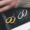 Silver Color Micro-inlaid Zircon U-Shape Hoop Earrings for Women Simple Square Earring Temperament Ear Jewelry Accessories - Image 2