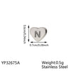 Carlidana High Polish Stainless Steel Silver Color 7 6mm Engraved Letter Alphabet Initial Perforated Heart Charm Accessories - Image 13