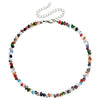 Multicolor Glass Bead Choker Necklace with Irregular Shapes - Image 19