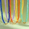 Rainbow Cat's Eye Glass Bead Chain Necklace Gold Plated Stainless Steel Collar Chain Colorful Jewelry for Women Unique Gift - Image 5
