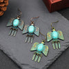 Ethnic Women's Pigeon Bohemian Earrings Vintage Bronze Gypsy Turquoises Jhumka Earrings Oorbellen - Image 1