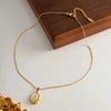 Gold Plated Stainless Steel Oval Shape White Cat Eye Opal Stone Pendant Necklace Jewelry - Image 6