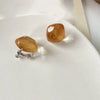 Non Pierced Irregular Geometric Ear Clip Earrings Candy Color Resin Jewelry Earcuffs For Women - Image 1