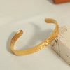 Stainless Steel Charm Cuff Bracelets For Women Irregular Hammer Pattern Statement Bracelet Female Jewelry - Image 5