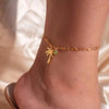 Coconut Palm Tree Birthstone Anklet Gold Plated Stainless Steel Chain Anklets For Women Summer Jewelry Birthday Gift - Image 1