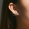 Silver Polygon Multi-Color Rose Cut Cubic Zirconia Stud Earrings For Women Party Jewelry - Image 2