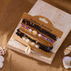 Handmade Black Glass Stone Bracelet Set For Women Bohemian Multilayer Stacked Rice Beaded Link Chain Bangle Jewelry - Image 18