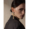 Stainless Steel Simulated Pearls Golden Long Hanging Drop Earrings Prevent Allergy Statement Jewelry Gift - Image 3