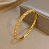 Geometric Twisted Micro Inlaid Zircon Cuff Bracelet for Women Gold Plated Copper Stacked Bangle Bracelets Jewelry Gifts - Image 3