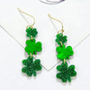 Green Clover Earrings For Women Fashoin Glitter Acrylic Drop Earrings Holiday St. Patrick Jewelry Gift - Image 1