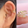 1Pc Geometry Crystal CZ Leaf Clip Earring For Women Without Piercing Punk Vintage Star Ear Cuff Wrap Adjustable Jewelry - Image 25