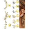 Surgical Steel Cartilage Studs Earrings Earring Set Flat Back Helix Tragus Piercing Jewellery for Women - Image 1
