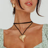 Irregular Geometric Pendant Necklace with Wax Cord - Image 2