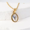 Stainless Steel Dried Flower Pendant Necklace For Women Irregular Round Geometric Clavicle Chain Wedding Jewelry Gift - Image 9