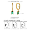 French Emerald Geometric Hoop Stainless Steel Earrings for Women Party Jewelry Accessories Zircon Crystal Drop Earring - Image 5