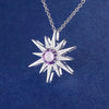 Starburst Crystal Pendant Necklace in Silver-Tone - Image 3