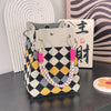 Geometric Mini Tote Bag Women Black Ivory Graphic Handbag Ring Handle Compact Daily Purse for Korean Style Outfits - Image 12