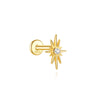 Silver Shiny Star/Heart Zircon Heart Shaped Flat Back Piercing Earring for Women Internal Thread Party Gifts - Image 7