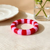 Boho Color-Blocked Resin Bracelet Geometric Striped Cuff Bracelet Stackable Jewelry Round Women Statement Bangle - Image 10