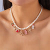 Christmas Metal Chain Necklace For Women Crystal Zircon Elk Santa Claus Snowman Bell Xmas Tree Pendant Choker Jewelry - Image 3