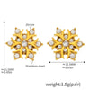 Hand-Set Zirconia Snowflake Earrings Stainless Steel Plated Gold Commute Ear Jewelry - Image 5