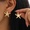 Punk Metal Starfish Stud Earrings for Women Gold Color Star Geometric Temperament Earrings Summer Jewelry Gift - Image 2