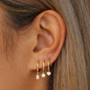 Small Hoop and Stud Earrings with Charm and Chain Styles - Image 6