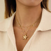 Plated Gold Color Shiny Zircon Star Pendant Necklace For Women Delicate Chain Charm Elegant Jewelry Gifts - Image 2