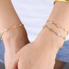Lovely Lucky Turkish Evil Eye Hamsa Hand Star Fish Charm Link Chain Gold Plated Women Bracelet Necklace Set - Image 6