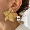 Golden Color Texture Weave Geometric Stud Earrings for Women Flat Square Triangle Stainless Steel Earring Party Jewelry - Image 7
