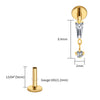Titanium Baguette Cartilage Earring 16G CZ Dangle Helix Earlobe Labret Stud Flat Back Piercing Jewelry - Image 15