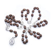 Seven Bitter Necklace Pendant Wooden Beads Virgin Mary Rosary Catholic Religious Pray Jewelry Brown - Image 2