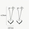 Vintage Silver Hoop Earrings For Women Korean Heart Chain Drop Earring Prevent Allergy Party Gothic Punk Jewelry - Image 6