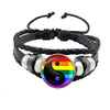 Lgbt Black Weave Leather Bracelet Bi Pride Glass Cabochon Gay Pride Rainbow Flag Photo Bangle Jewelry For Women Men Lovers Gift - Image 11