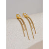 Stainless Steel Metal Tassel Chain Long Hanging Drop Earrings for Women Girl's Daily Wear Jewelry Recommend - Image 5