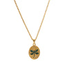 Stainless Steel Painted Butterfly Dragonfly Pomegranate Snake Oval Diamond Necklace with Gold Plating - Image 9
