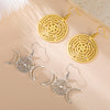 Hekate Wheel Dangle Earrings Stainless Steel Triple Moon Strophalos Hecate Goddess Wiccan Magic Amulet Jewelry - Image 2