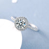 Silver Round Cubic Zirconia Adjustable Rings Women Jewelry Rhinestone Wedding Open Finger Ring - Image 4