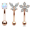 3PCS Heart Eyebrow Piercing Set Crystal Curved Barbell Piercing Flower Rook Earring Bulk CZ Star Eyebrow Ring Pack Daith Earring - Image 6