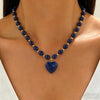 Stone Bead Heart Pendant Necklace for Women Frence Vintage Beads Chain Necklace Party Jewelry Gifts - Image 1
