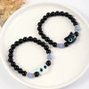 1 PC Matching Bracelets Couples Women Men Luminous Cute Cat Friendship Bracelete Black White Cat Head Bead Strand Bracelet - Image 1