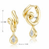 Gold Plated Eros Floating Huggies Earring Minimalist Pear Oval Marquise CZ Waterdrop Hoop Earring For Women - Image 11