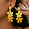 Bohemia Sweet Colorful Raffia Layered Flower Earrings for Women Girls Summer Handmade Rattan Knit Drop Earrings Holiday Jewelry - Image 7