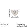 Carlidana High Polish Stainless Steel Silver Color 7 6mm Engraved Letter Alphabet Initial Perforated Heart Charm Accessories - Image 29