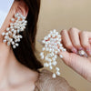 Zakol Elegant Imitation Pearls Flower Earrings Handmade Beading Earring Bridal Wedding Party Jewelry - Image 2