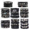 Punk Multilayer Antique Leather Bracelet Set Skull Eye Star Charms Hiphop Rock Y2K Vintage Pu Gothic Wristband Man Goth Jewelry - Image 5