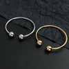 Simple wire double ball gold-plated stainless steel women's bracelet, and rust-free, worn by couples - Image 5